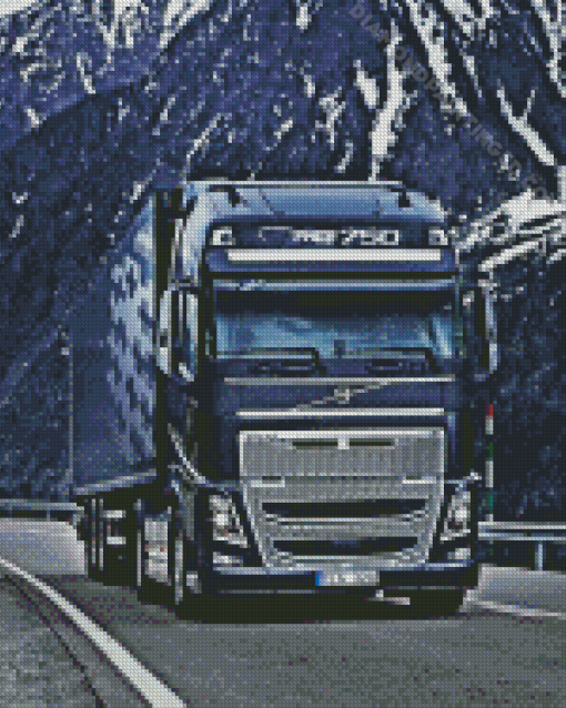 Volvo Truck On Road Diamond Painting