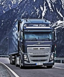 Volvo Truck On Road Diamond Painting