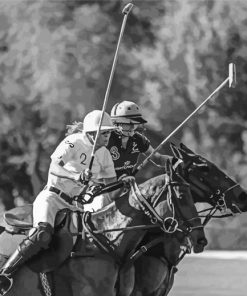 Black And White Polo Players Diamond Painting