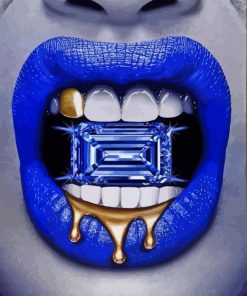 Blue Lips Diamond Painting