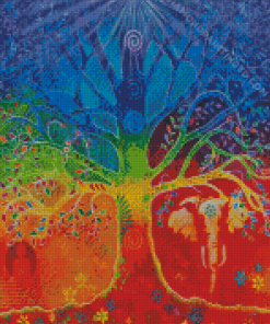 Colorful Chakra Tree Diamond Painting