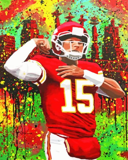 Colorful Patrick Mahomes 5D Diamond Painting