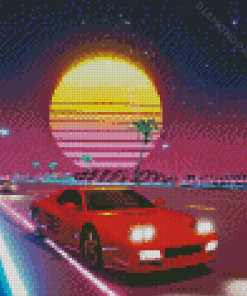 Outrun Video Game Diamond Painting