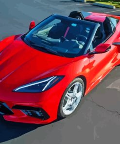 Red C8 Convertible Corvette Diamond Painting