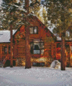 Western Cabin Scene Diamond Painting