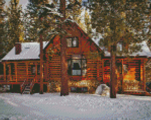 Western Cabin Scene Diamond Painting