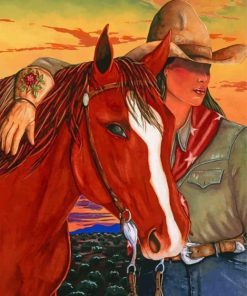 Cowgirl And Horse Diamond Painting