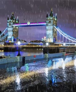 London In The Rain At Night Diamond Painting