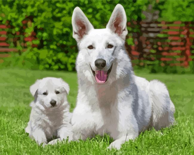 White German Shepherd Diamond Painting