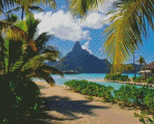 Bora Bora Palms Resort Diamond Painting