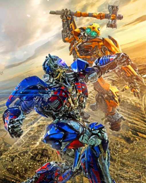 Transformers Battle Scene Diamond Painting