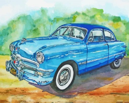 Blue 49 Ford Diamond Painting