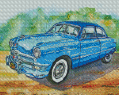 Blue 49 Ford Diamond Painting