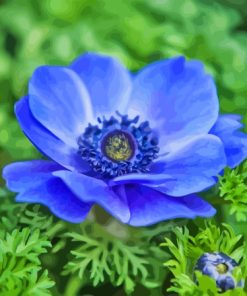 Blue Anenome Diamond Painting