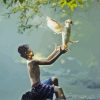 Boy And Birds Diamond Painting