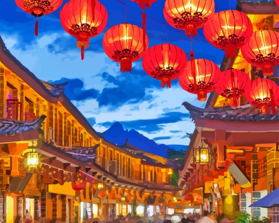 China Lijiang City Diamond Painting