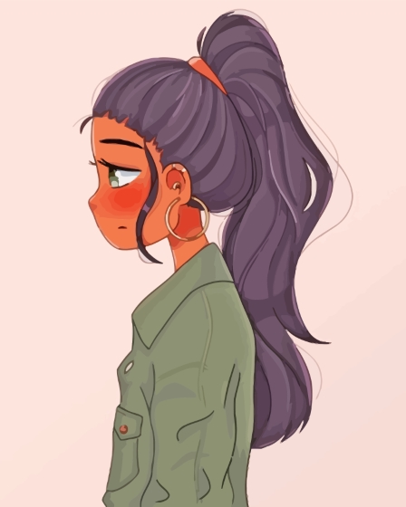 Girl With Ponytail Diamond Painting