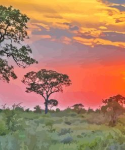 Kruger Park At Sunset Diamond Painting