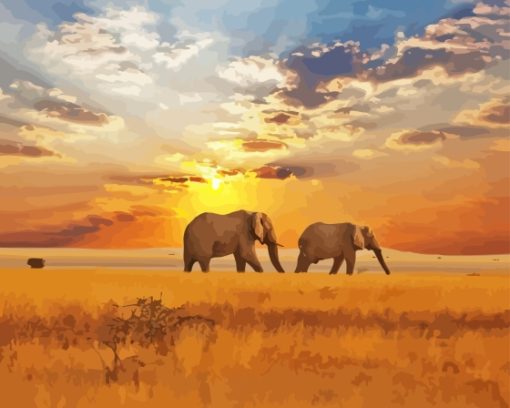 Kruger Park Elephants Diamond Painting