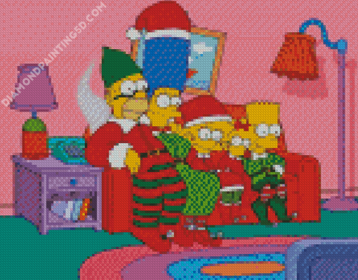 The Simpsons Christmas Diamond Painting