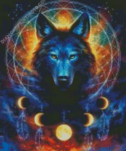 Wolf With Dream Catcher Diamond Painting