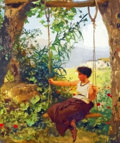 Woman In Swing Diamond Painting