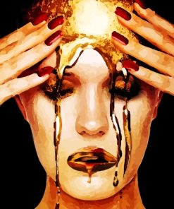 Crying Gold Diamond Painting