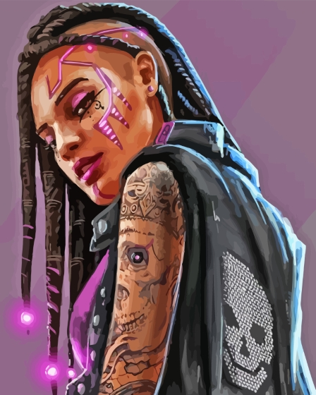 Girl With Dreadlocks Diamond Painting