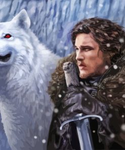 Jon Snow And Ghost Diamond Painting