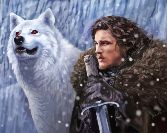 Jon Snow And Ghost Diamond Painting