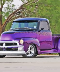 Old Vintage Purple Truck Diamond Painting