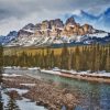 Snowy Castle Mountain Banff Diamond Painting