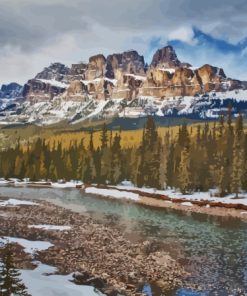 Snowy Castle Mountain Banff Diamond Painting