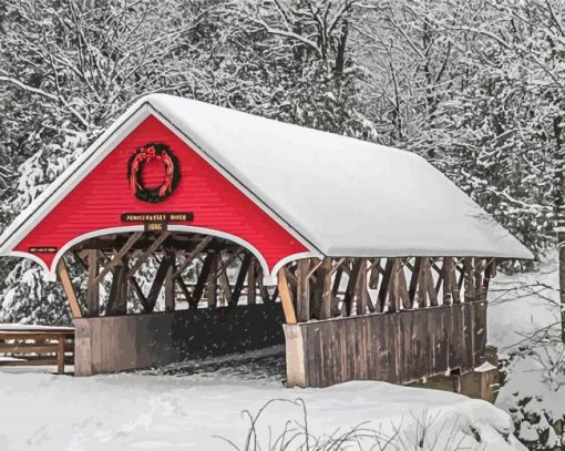 Covered Bridge Diamond Painting