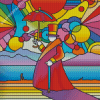 Psychedelic Umbrella Man Diamond Painting