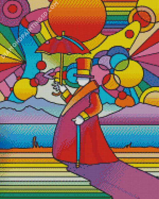 Psychedelic Umbrella Man Diamond Painting