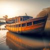 Abandoned Broken Wooden Boat Diamond Painting