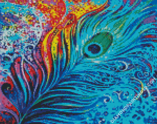 Abstract Peacock Feather Diamond Painting