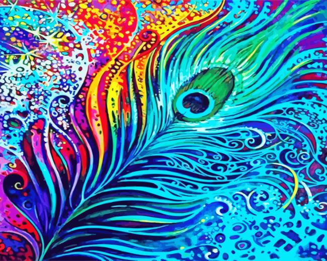 Abstract Peacock Feather Diamond Painting