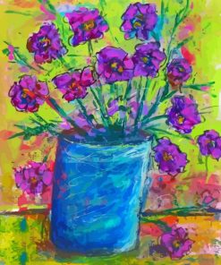 Abstract Vase Of Purple Flowers Diamond Painting