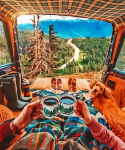 Aesthetic Vanlife Couple Diamond Painting