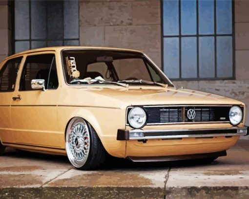 Beige Golf MK1 Car Diamond Painting