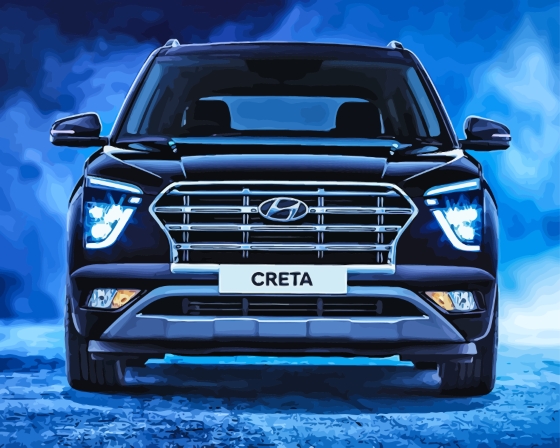 Black Creta Hyundai Car Diamond Painting