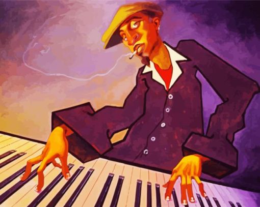 Black Man And Piano Diamond Painting