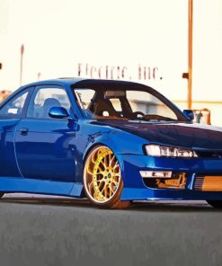 Blue Nissan S15 Car Diamond Painting