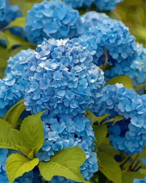 Blue Flowers Hydrangea Diamond Painting