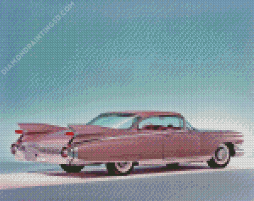 Cadillac 1959 Pink Car Diamond Painting