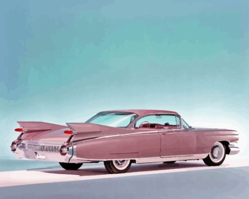 Cadillac 1959 Pink Car Diamond Painting