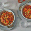 Cajun Food Plates Diamond Painting