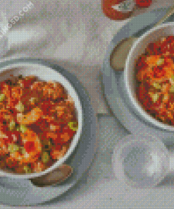 Cajun Food Plates Diamond Painting